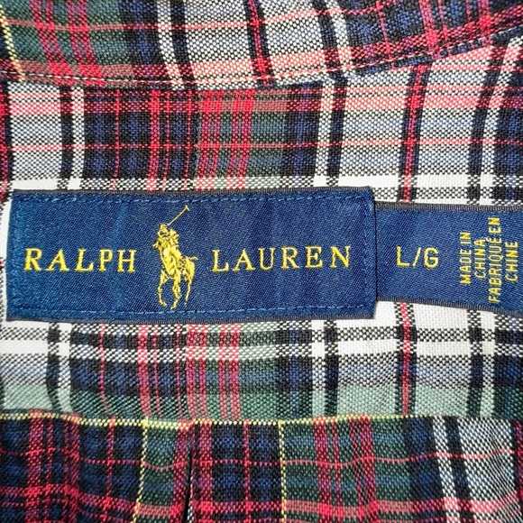 Ralph Lauren Classic Fit Flannel Shirt L • Plaid Long Sleeve Button Down - Picture 12 of 17
